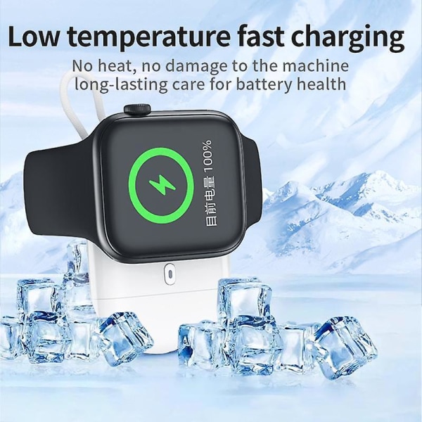 W01 Bärbar trådlös laddare för Apple Watch Power Bank Magnetisk Travel Smart Watch -laddare Black
