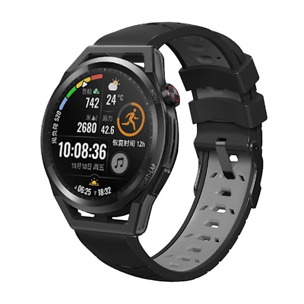 Silikone Urrem til Samsung Galaxy Watch 5 40mm/44mm / 5 Pro 45mm med Trapezformede Huller Black Grey