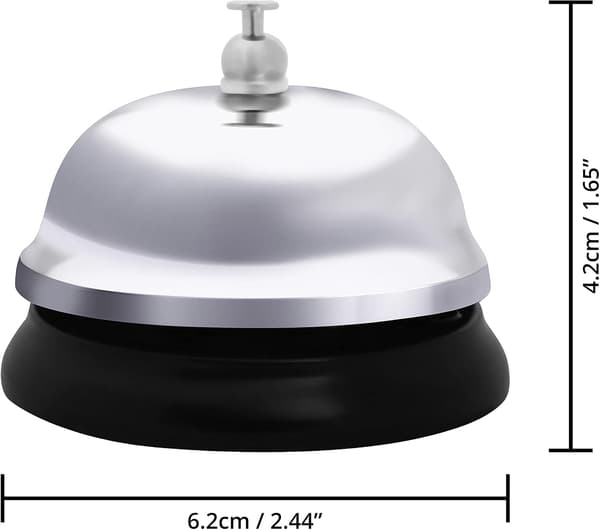 Belle Vous Chrome Serviceklocka (4-pack) - 6 cm diameter - Metall Silver Bell för hotellreception, concierge-service