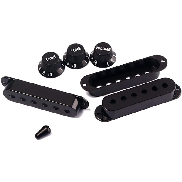 48/50/52mm Pickup-kåpor med 5-vägs Switch-spets för Strat-gitarrbyte, Svart