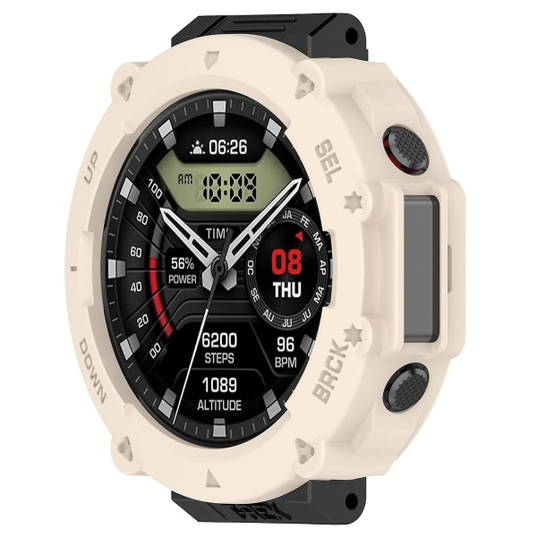 Anti-Scratch Watch Housing Case för Amazfit T-Rex Ultra A2142, TPU Cover Quick Release Hollow Case Starlight