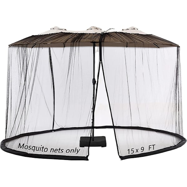 Myggnät för 15 fot dubbelsidigt uteplats paraply nät dubbla blixtlås vattenrör botten används och för uteplats Gazebo Pop Up Canopy10x10 utbytbart