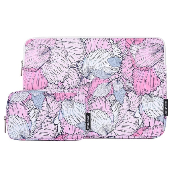 Blommig PU-läder Notebook-väska för 11~15-tums bärbar dator, fodral med liten väska For 12 inch Laptop