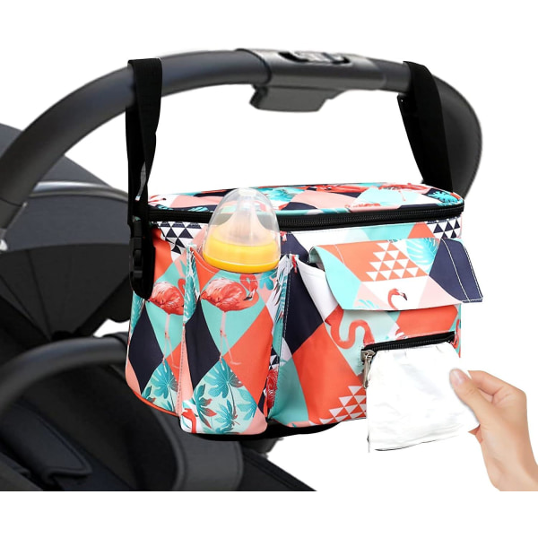 Barnvagnsförvaringsväska: Organizer Multifunktionsväska för baby Vattentät Universal Stor kapacitet för telefon Barnvagn Tillbehör Ba