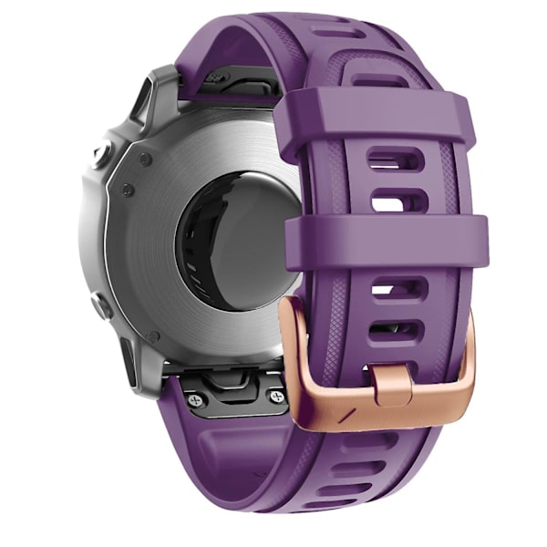 20mm Silikonersättningsrem för Garmin Fenix 7S/6S Pro/5S Plus/Instinct 2S, roséguldfärgat spänne Purple