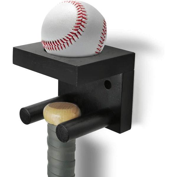 Väggfäste för basebollträ, hållare för softbollträ för horisontell och vertikal visning, displayställ i trä för minnessaker och samlarobjekt