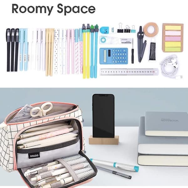 Pencil Case med Stor Kapacitet, Poseholder, Taske, Stor Opbevaring, Papirvareorganisator Shape6