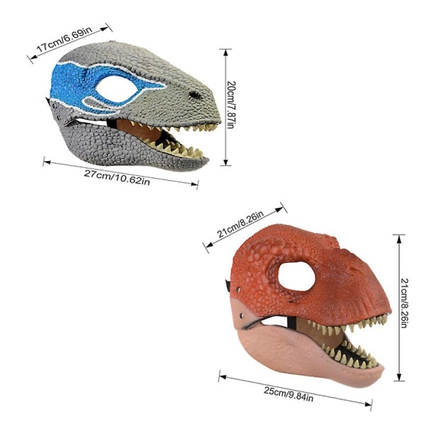 Barn Dino Mask, Dinosaurie Leksaker Med Öppningsbar Käke, Djurmask red