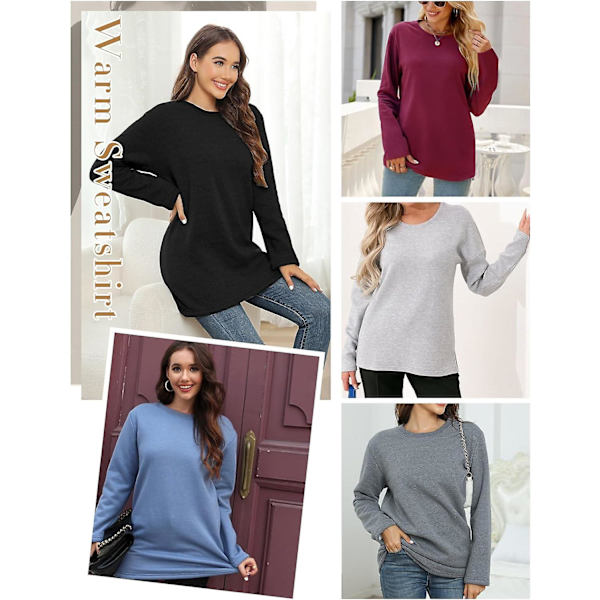 Fleece Sherpa-foret Pullover Vinter Varm Blød Sweatshirt til Loungewear til Kvinder
