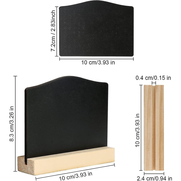6-pack Mini svarta tavla skyltar, kök anteckningar krita tavlor med stativ 10x7,2 cm liten svart tavla