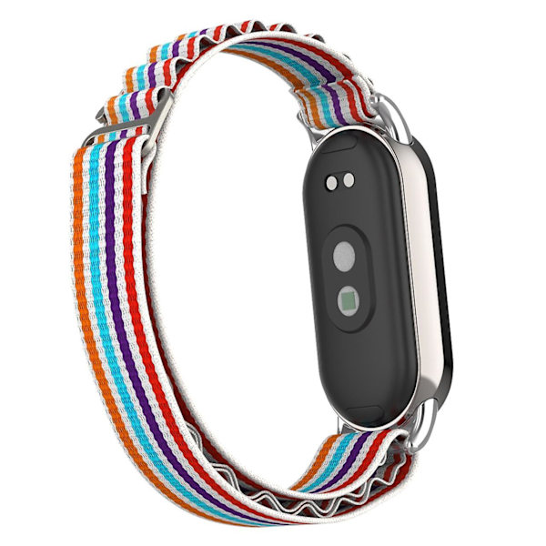 Udskiftningsurrem til Xiaomi Smart Band 8 Nylon Armbåndsrem med Sølvstik Colorful