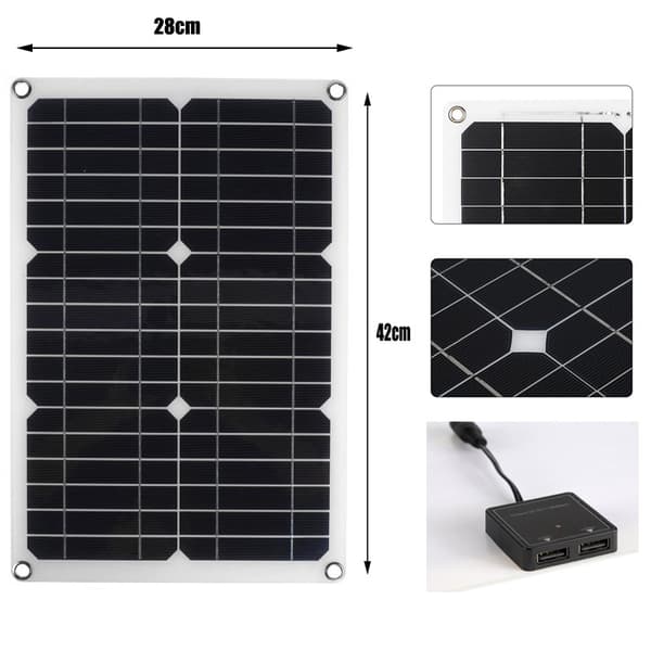 20W Solpanel Kit med 40A Controller 18V Bærbar Solcelleopladning Dug autocamper
