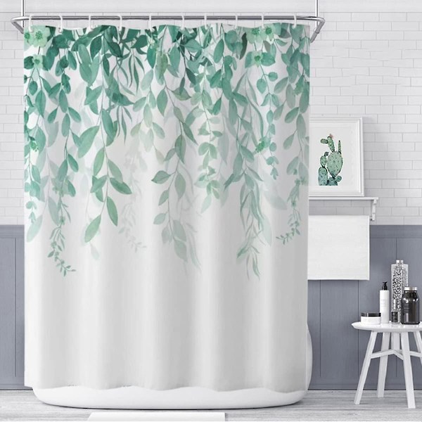 Bruseforhæng Anti Skimmel Vandtæt Polyester Stof Vaskbart Blomsterplante 150 X 180cm Bruseforhæng Til Badeværelseskar Spa Vådrum