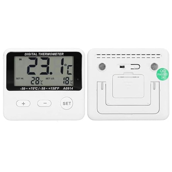Walfront Digital Frys Thermometer Batteridriven Universal Kylskåpstemperaturmätare Alarmkonsol med Sonda