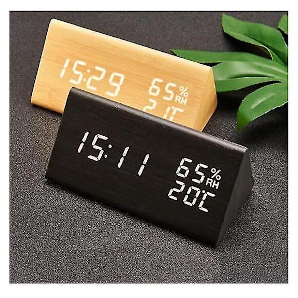 Digital väckarklocka, Elektroniska LED-klockor i trä White