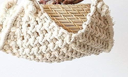 Macrame växt hängare handgjord bomullsrep vägg hängande heminredning