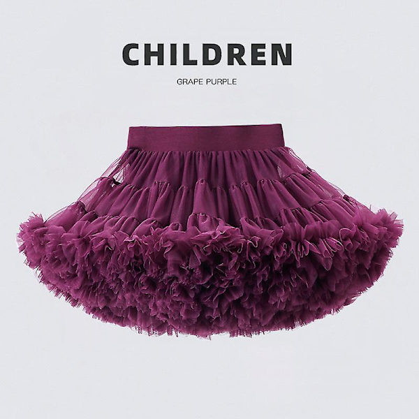 Baby flickor chiffong fluffiga pettiskirts tutu prinsessa festkjolar balett danskläder färger tjejs rok Generation wine red Xs size height 80-95cm