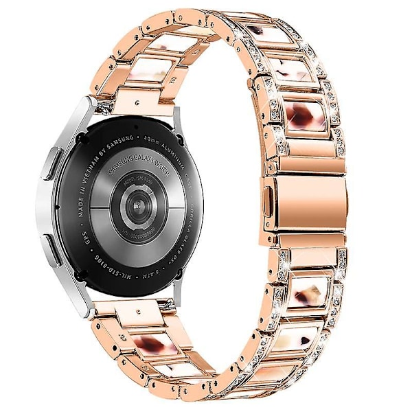 Ruostumattomasta teräksestä valmistettu hartsi kellon ranneke Huawei Watch GT 2 42mm/Watch 2/Honor MagicWatch 2 42mm -kelloille Rose Gold  Nougat Pattern