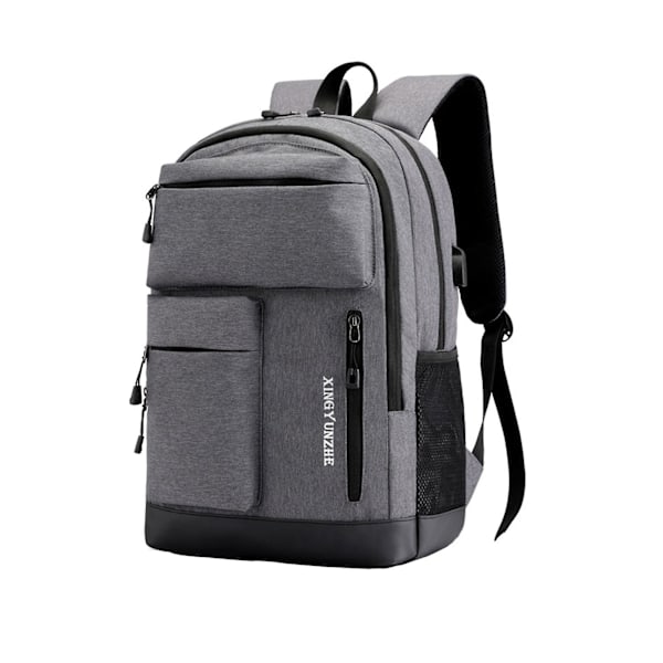 Uusi kannettavan tietokoneen reppu, liikematka USB-latausportilla, vettähylkivä college-tietokonelaukku naisille ja miehille, sopii 15,6 tuuman kannettavalle tietokoneelle Dark grey