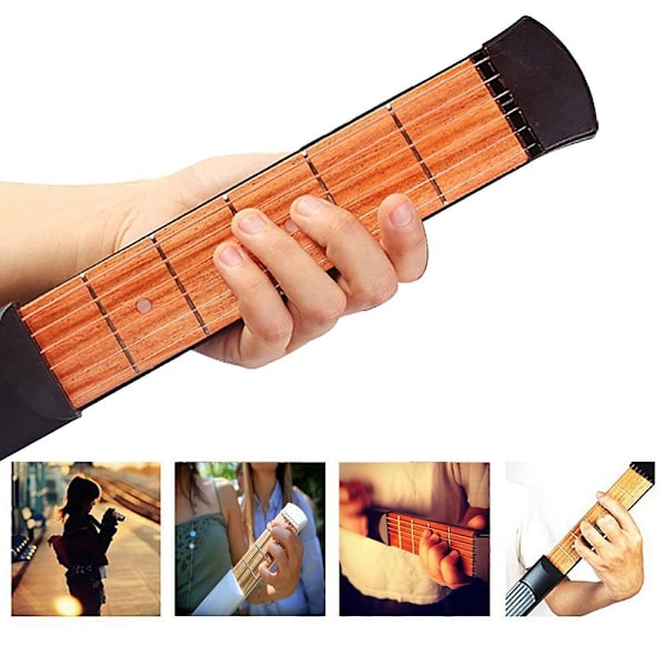 5x25cm Fickgitarr Bärbar Gitarrtränare Luftgitarr Fingertränare