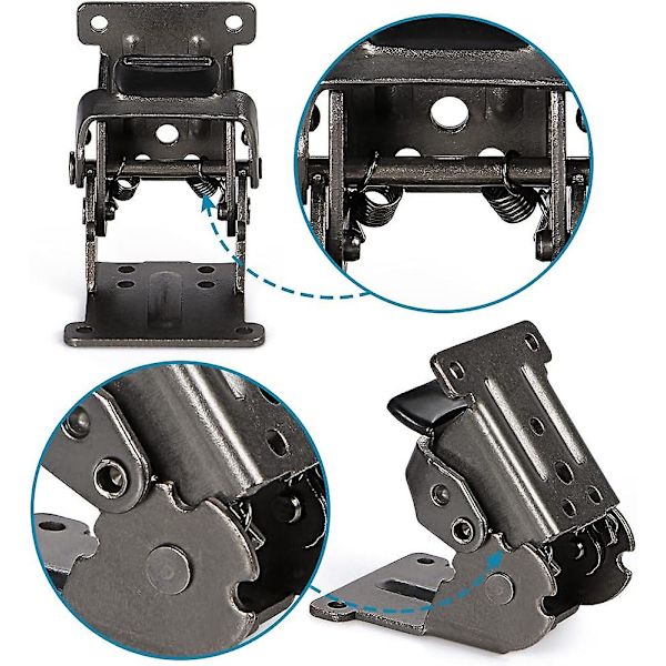 2-pack Fällbara konsoler, Lås förlängningsgångjärn, Fällbara benkonsoler Hårdvara för bord, arbetsbänk, plattform 0 90 180 2 Pcs
