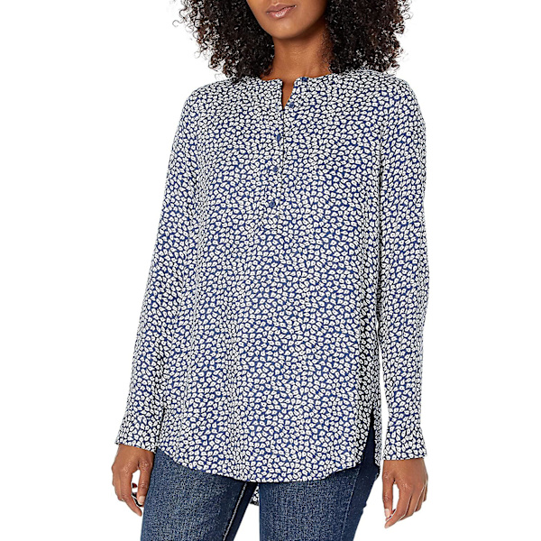 Långärmad vävd blus för kvinnor Style 5 XL