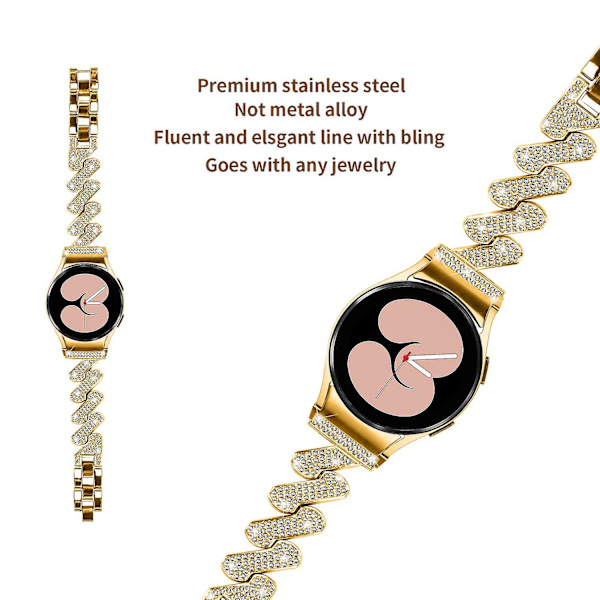 Metallinen ranneke Samsung Galaxy Watch4 40/44mm / Watch 5 40/44mm / Watch4 Classic 42/46mm -kelloille Gold