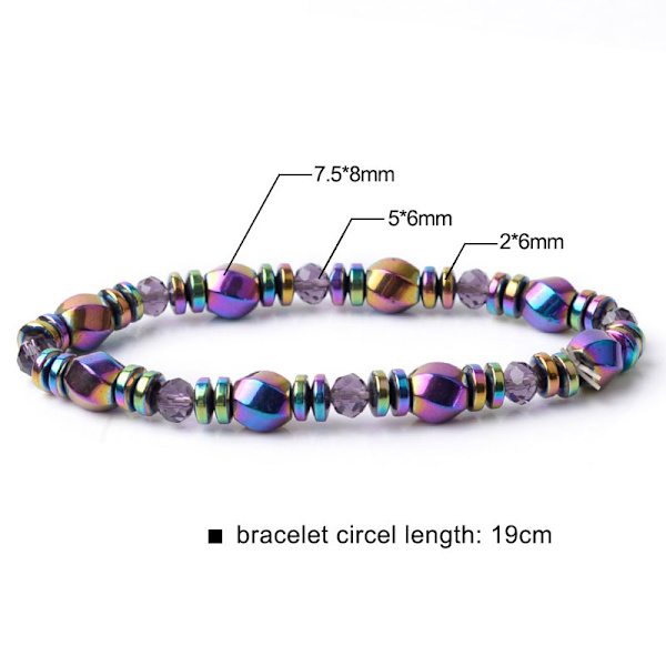 2 st Magnetiska Armband, Unisex Snygg Hälsovård Svart Sten för Viktminskning, Presenter till Vänner