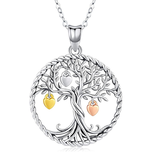 Livets träd Halsband för Acsergery Kvinnor, 925 Sterling Silver Livets Träd Hänge\"fruktgåva