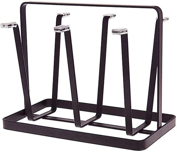Metallinen kuivausteline kupeille, pulloille, musta
