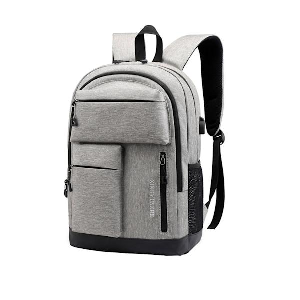 Ny Laptop Rygsæk, Forretningsrejse Med USB Opladningsport, Vandafvisende College Computertaske Til Kvinder & Mænd Passer Til 15.6 Tommer Laptop Grey
