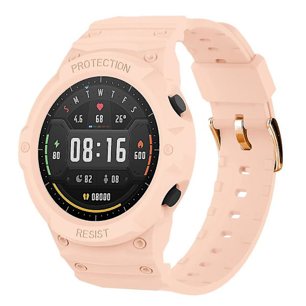 Farvet sportsurrem + urkasse til Xiaomi Mi Watch, TPU udskiftningsurrem med spænde Pink