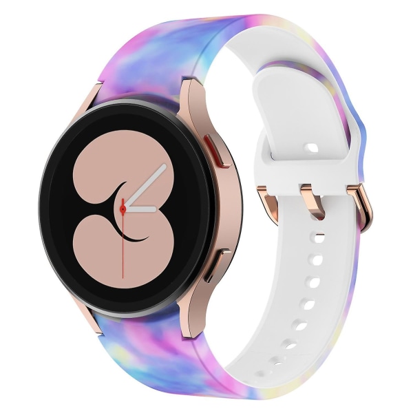 Mönstrad silikonrem med spänne för Samsung Galaxy Watch4 Classic 42/46mm/Active 40/44mm Sugar