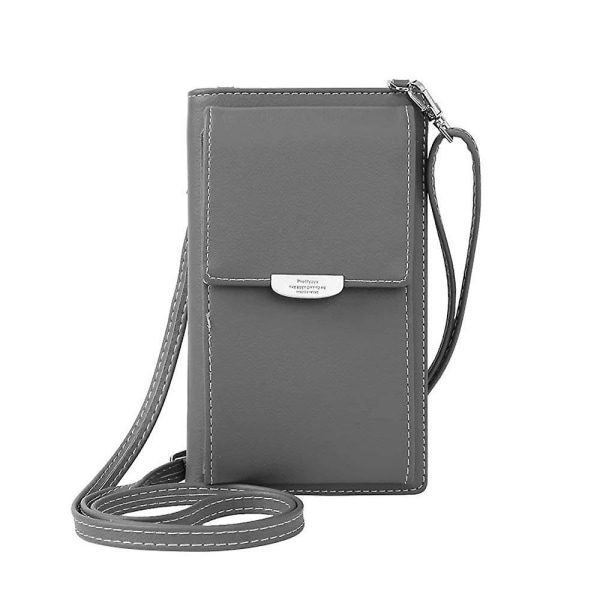 Plånboksväska för kvinnor Handväska i läder (grå)
