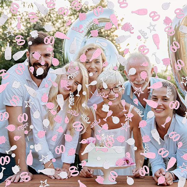 Syntymäpäiväkonfetti pöydälle, 30g Hyvää syntymäpäivää pöytäkonfetti Syntymäpäiväkakku konfetti Pöytäkoristeet Vaaleanpunainen konfetti syntymäpäivähäihin