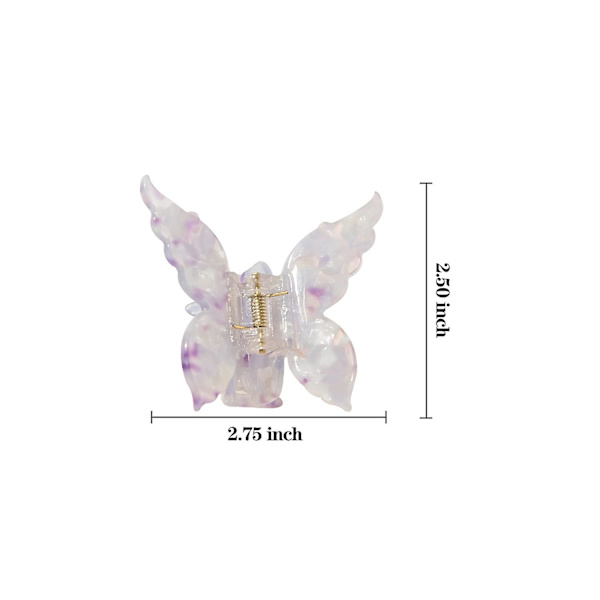 Acetate Sommerfuglemønster Store Hårklemmer 4 stk. Dame Hårklemmer Transparent Farve Stærkt Fikserede Sommerfugl Hårklemmer Egnet Til Tykt Hår (otte