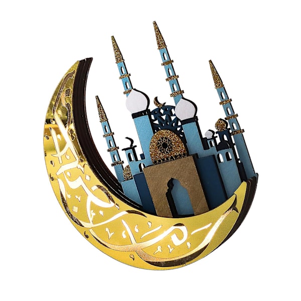 15% rabatt på Mubarak Ramadan Eid Moonlight Night Light, klassisk muslimsk islamisk Eid Crafts Lamp Gold