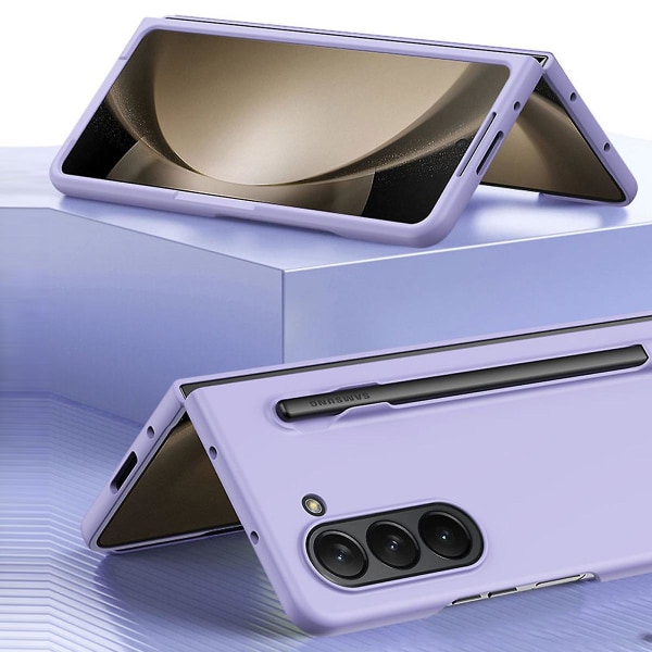 Z Fold 5 Fodral, Slim Ultra Tunn Pc Stöttåligt Fodral Kompatibel Samsung Galaxy Z Fold 5 Med S Pen Hållare & Skärmskydd Purple For Galaxy Z Fold 5