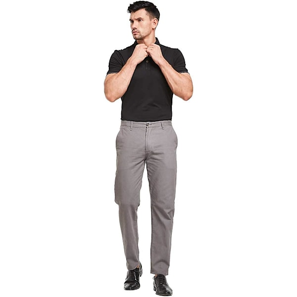 Chino-byxor för Yetsye män, smarta casualbyxor, regular fit Gray