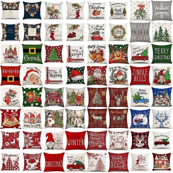 Jul kuddfodral 45x45 Set om 4 (stil 34)