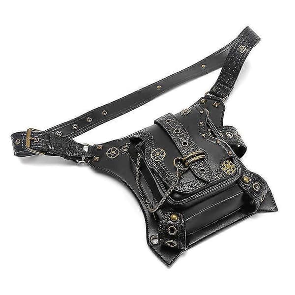 Steampunk Midjeväsk Fanny Pack Mode Läder Axelväska Crossbody Väskor Reseväskor för Kvinnor Män Stil 3
