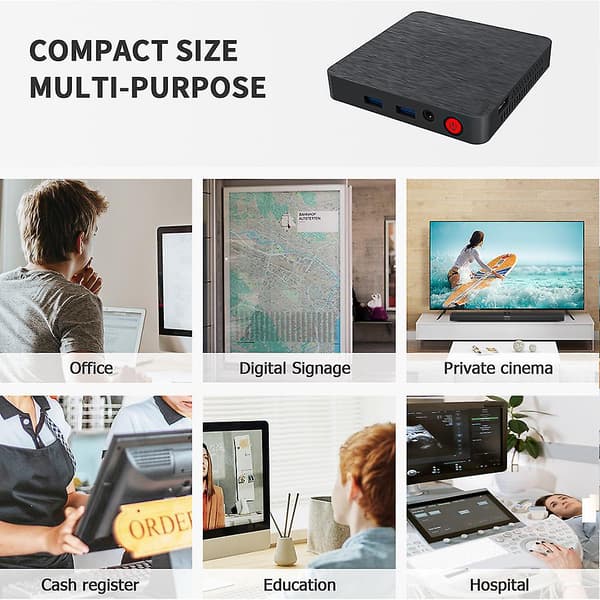 Mini PC Computer Host Kompakt Størrelse Dual WiFi Alsidig til Hjemmekontor US