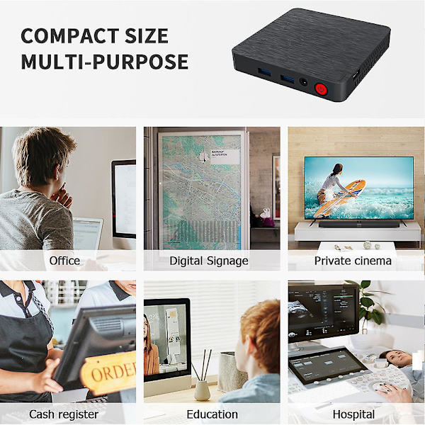 Mini PC Datorvärd Kompakt storlek Dubbel WiFi Mångsidig för hemmakontor US