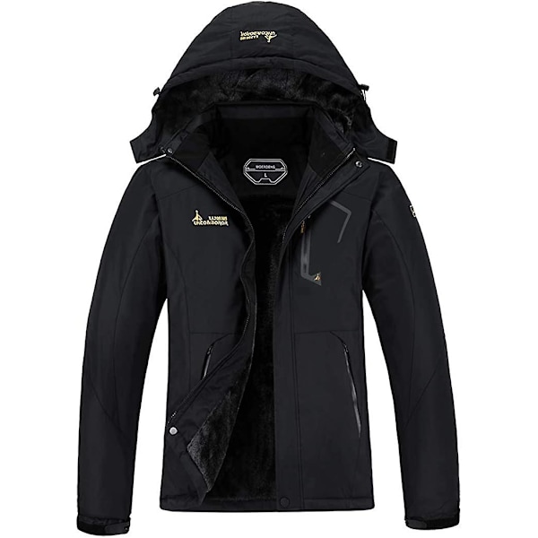 Vanntett Ski Jakke for Kvinner Varm Vinter Snøjakke Fjell Vindjakke Hette Regnjakke 4XL