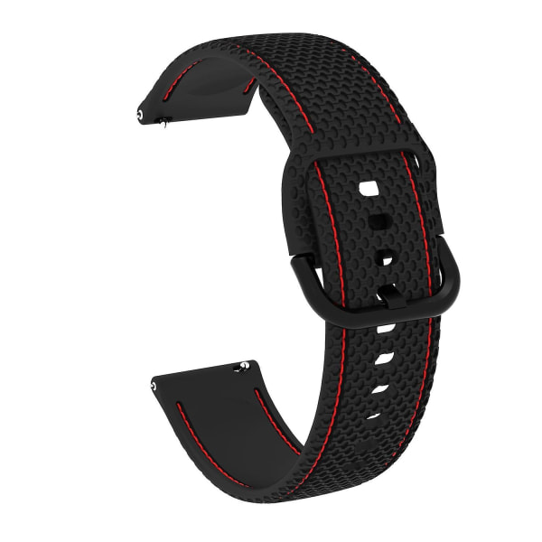 Sömnadslinje Silikonersättning handledsrem för Samsung Galaxy Watch 5 40mm/44mm /Watch 5 Pro 45mm Black  Red Line