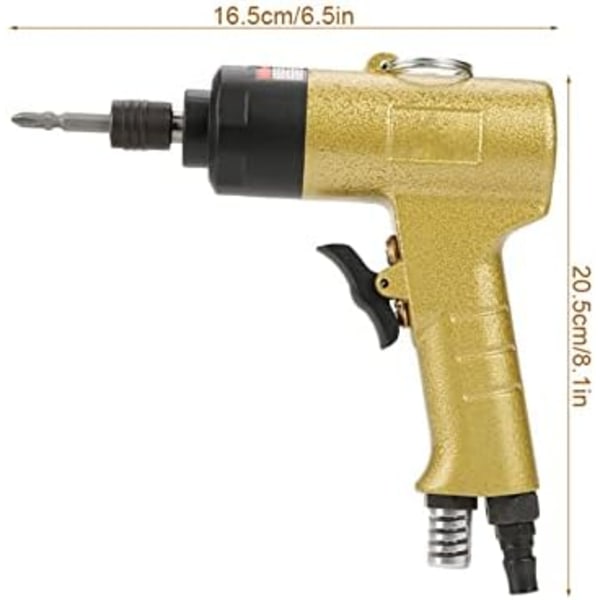 1/4\" Pneumatisk Skruvdragare med Pistolgrepp, Reverserbar, 5000rpm, Industriell Skruvdragare
