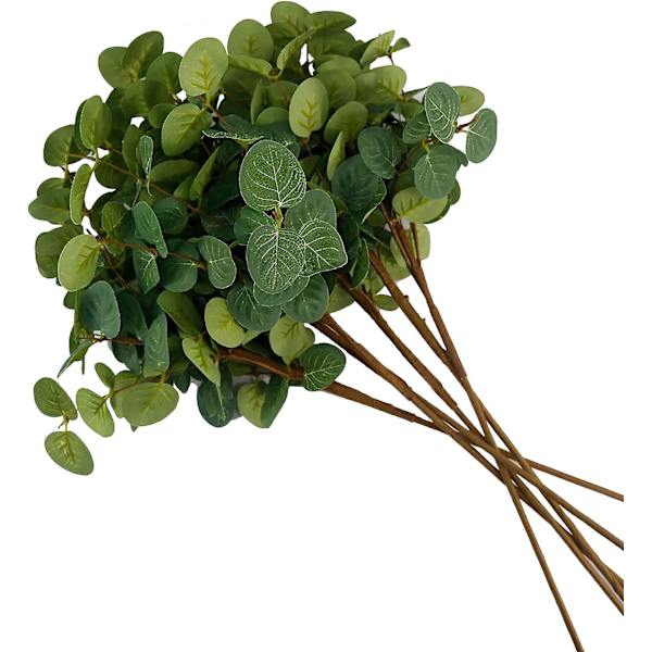 6 Bunter Kunstig Silke Eukalyptusstilker, demonterbar Sølv Dollar Eukalyptus Eucalyptus Stems