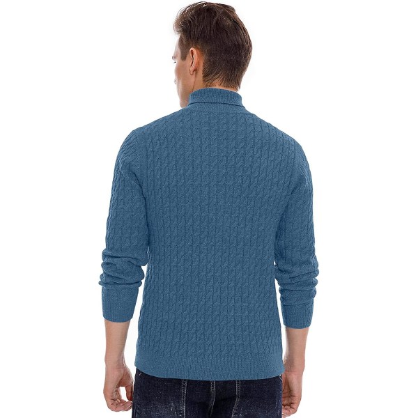 Herrtröjor Turtle Neck Tröjor Twisted Knitted Tops Slim Fit Knitwear Basic