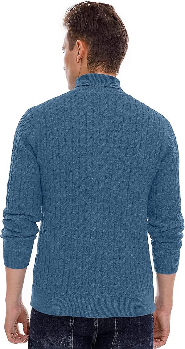 Hopptröjor för män Turtleneck Tröjor Vridna Stickade Toppar Slim Fit Stickat Basplagg
