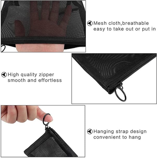 3 Stykker Mesh Kosmetiktaske Mesh Makeup Tasker Mesh Lynlåspose Til Kontorer Rejser